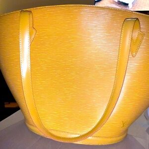Epi yellow and purple LV bag